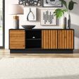 Heitzman Solid Wood TV Stand for TVs up to 85  Caramel Black Online