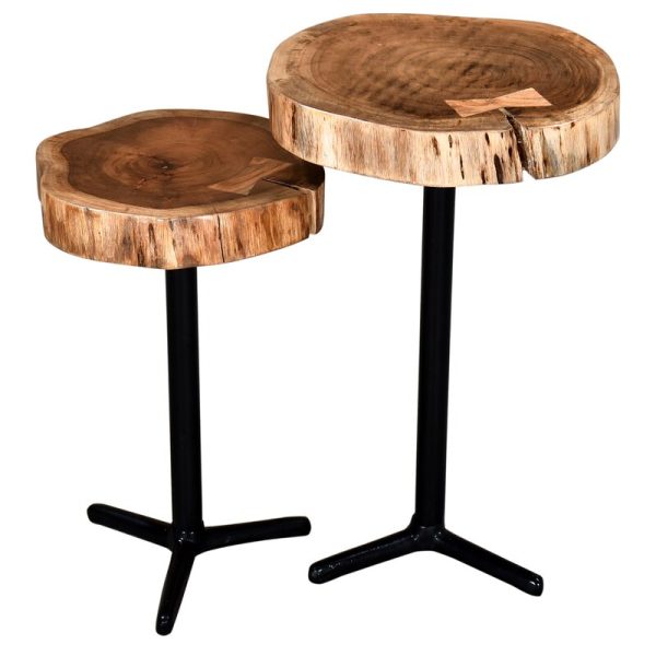 22   Tall Solid Wood Pedestal Nesting Tables Discount