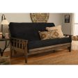 Black Tisa Full 81   Wide Loose Back Futon And Mattress Classic Hardwood Frame Discount