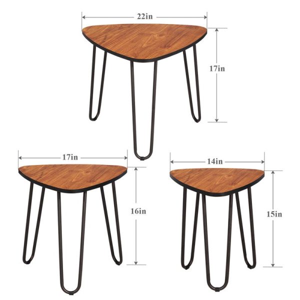 Nesting Coffee Tables, Set Of 3 End Side Tables Modern Furniture Decor Table Sets, Sturdy And Easy Assembly, Accent Furniture In Home Office Supply