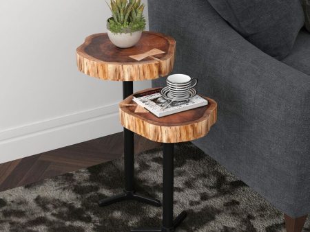 22   Tall Solid Wood Pedestal Nesting Tables Discount